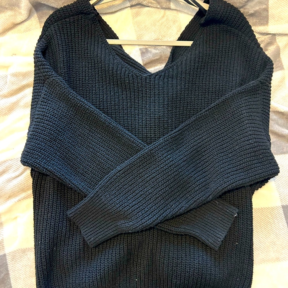 Black Criss Cross Sweater